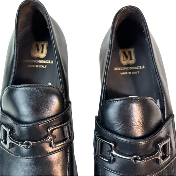 Bruno Magli Men's Black Jaguar Leather Loafer Color: Black Size:11 Made in Italy